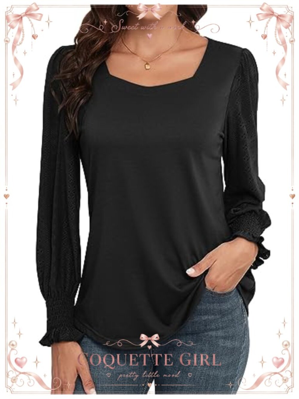Women's Textured V Neck Long Sleeve Button Blouse Embroidered Shirt